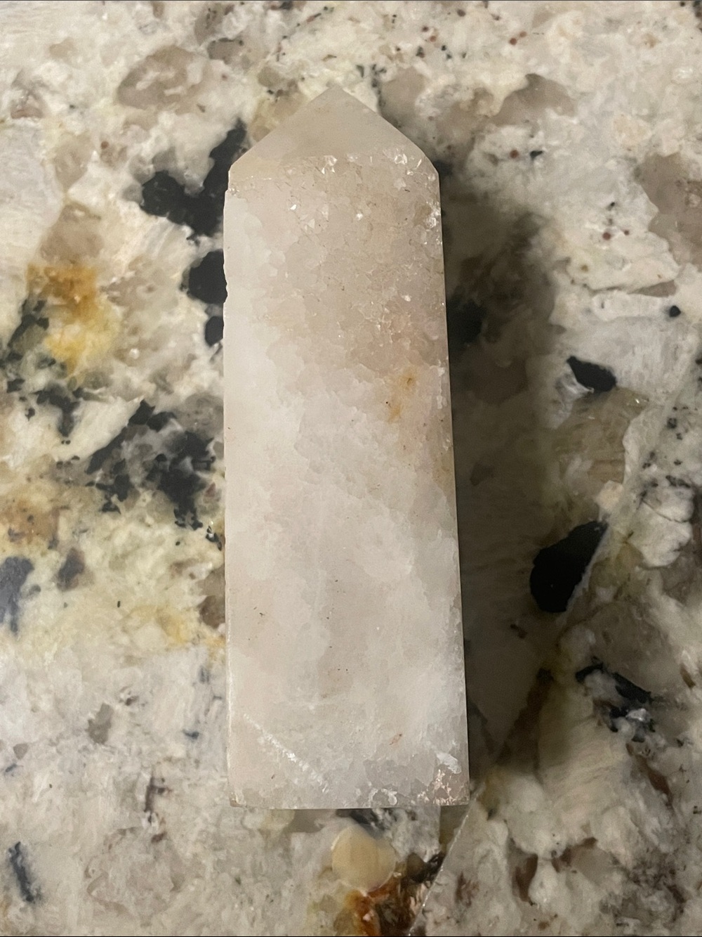 Clear Quartz Point Tower - Frosty White Crystal agate large